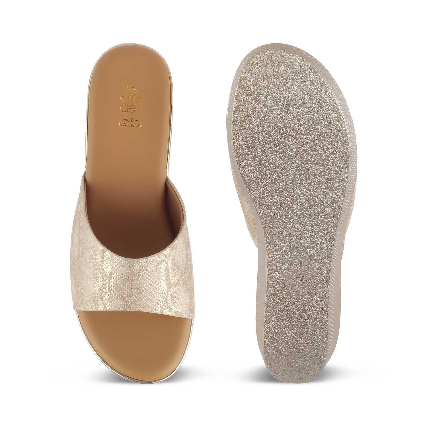 The Samantha Gold Women's Dress Wedge Sandals Tresmode - Tresmode