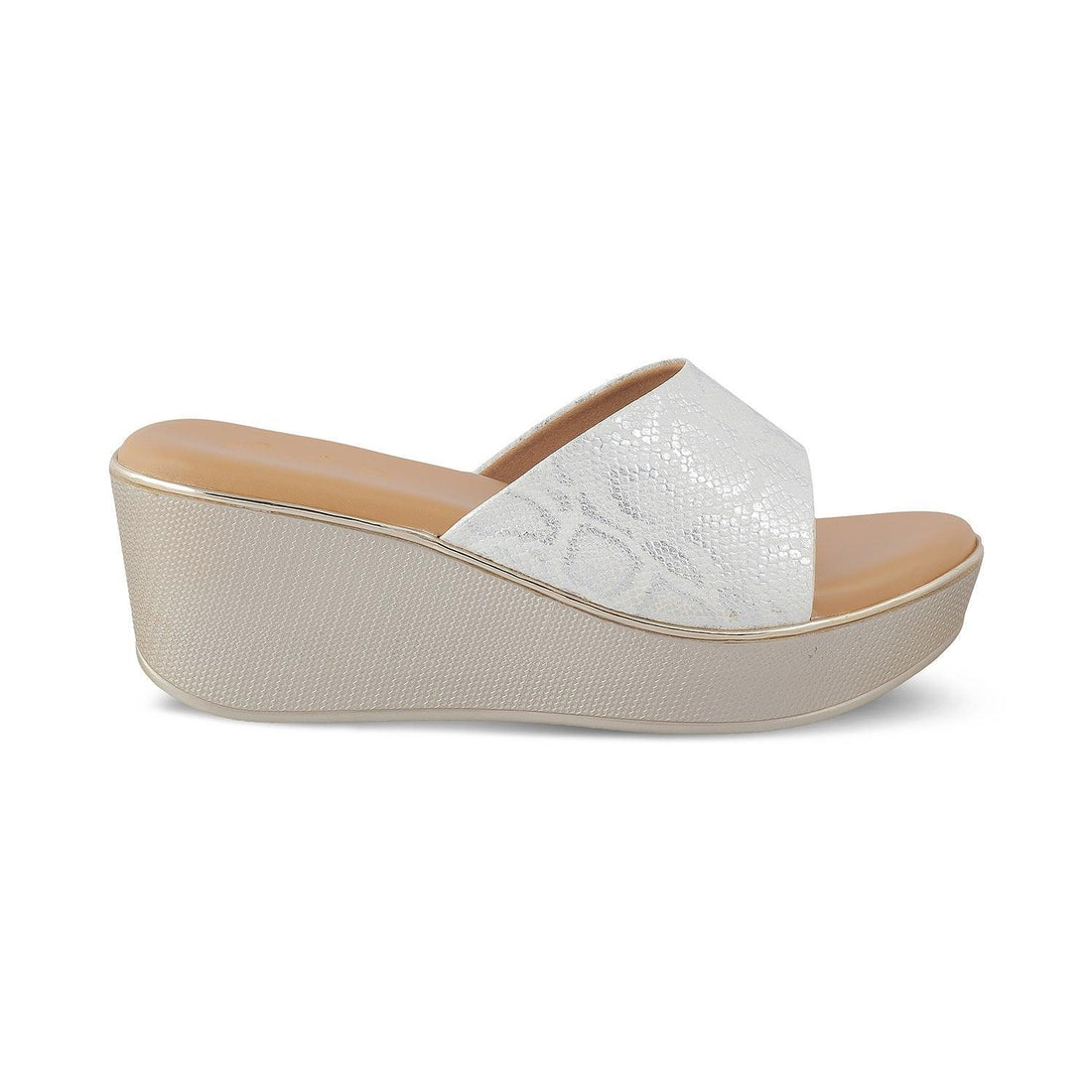 Tresmode Lannes White Women's Dress Wedge Sandals