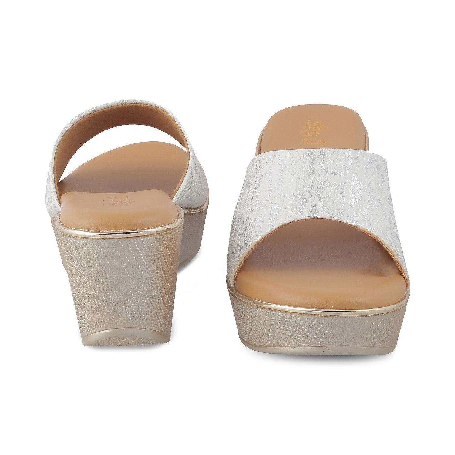 The Samantha White Women's Dress Wedge Sandals Tresmode - Tresmode