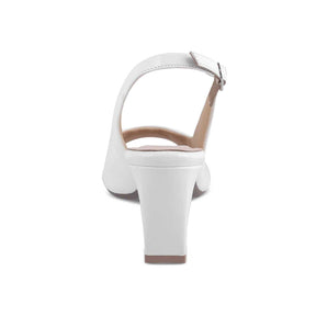 Tresmode Whou White Women's Dress Block Heel Sandals