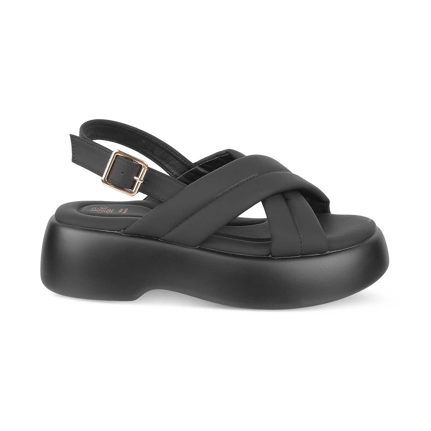 Tresmode Maximus Black Women's Casual Chunky Sole Wedges main image 1