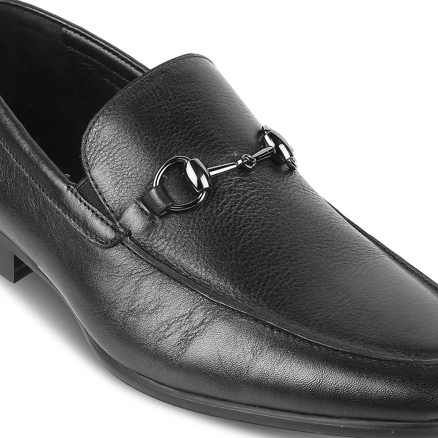 Tresmode Neslip Shoes Men 44 / 10.5 Black Horsebit Leather Slip On Loafers Italy Gucci Horsebit Loafers Men 10 Black Leather Slip-On Snaffle  main image 2