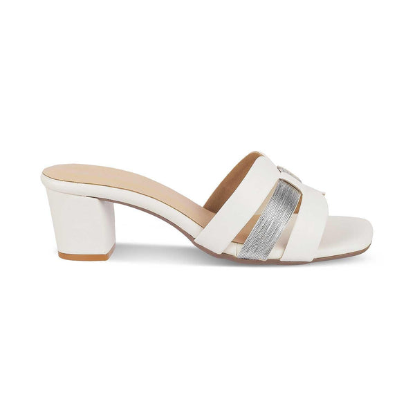 The Seel White Women's Dress Block Heel Sandals Tresmode main image 1