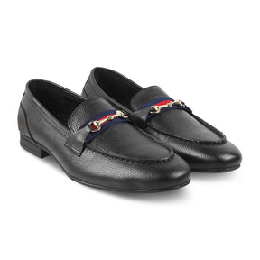 Sen Black Men's Leather Loafers Online at Tresmode.com