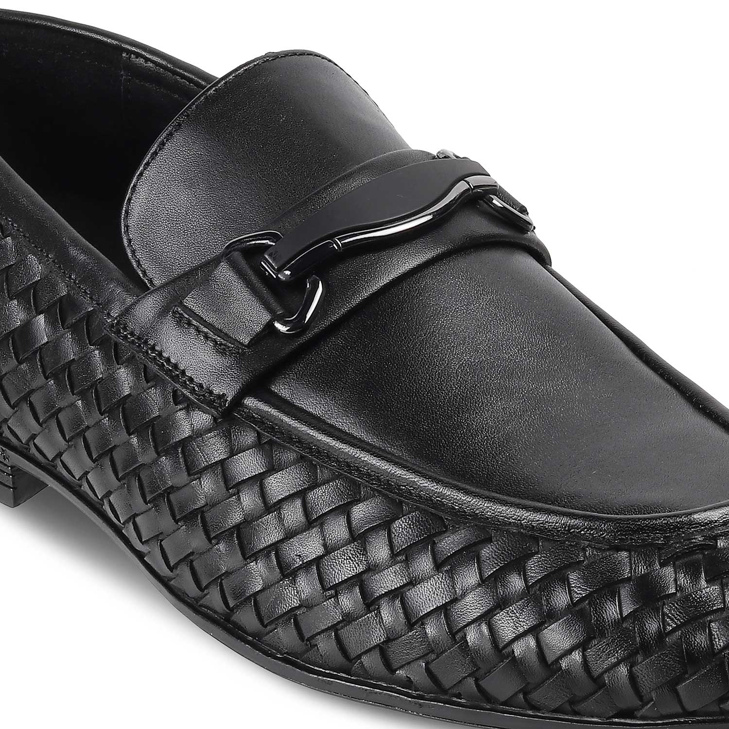 Tridney Black Men's Leather Loafers Online at Tresmode
