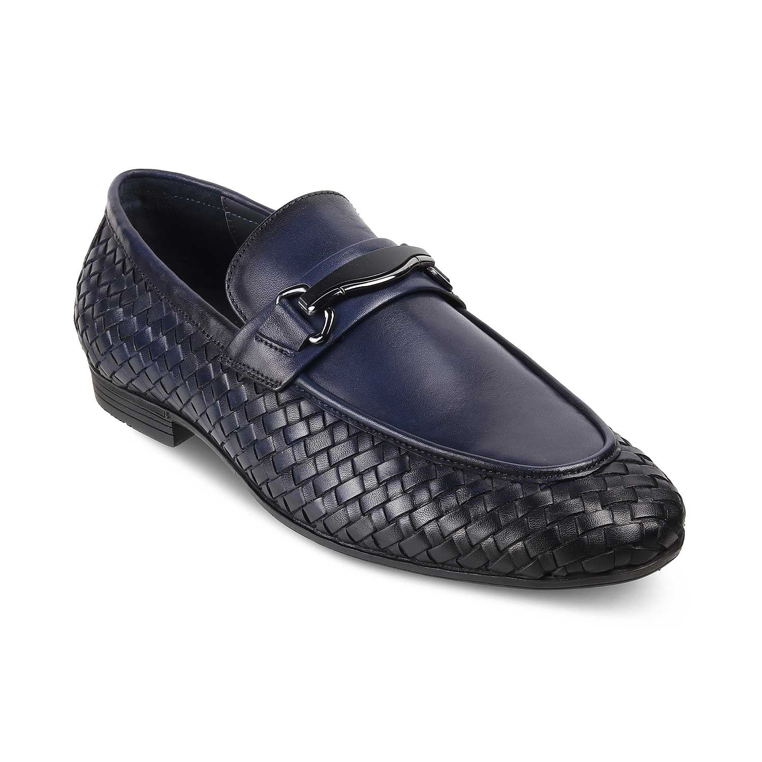 Tridney Blue Men's Leather Loafers Online at Tresmode