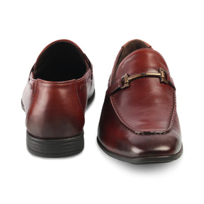 Brown horse-bit loafers for men