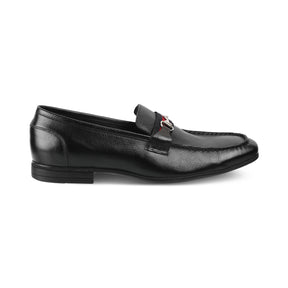 Suchi Black Mens Leather Loafers Online at Tresmode.com