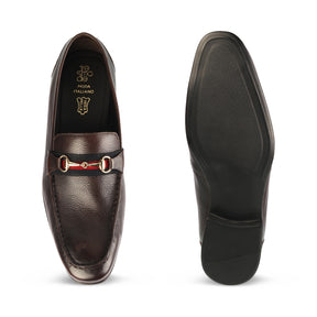 Suchi Brown Mens Leather Loafers Online at Tresmode.com