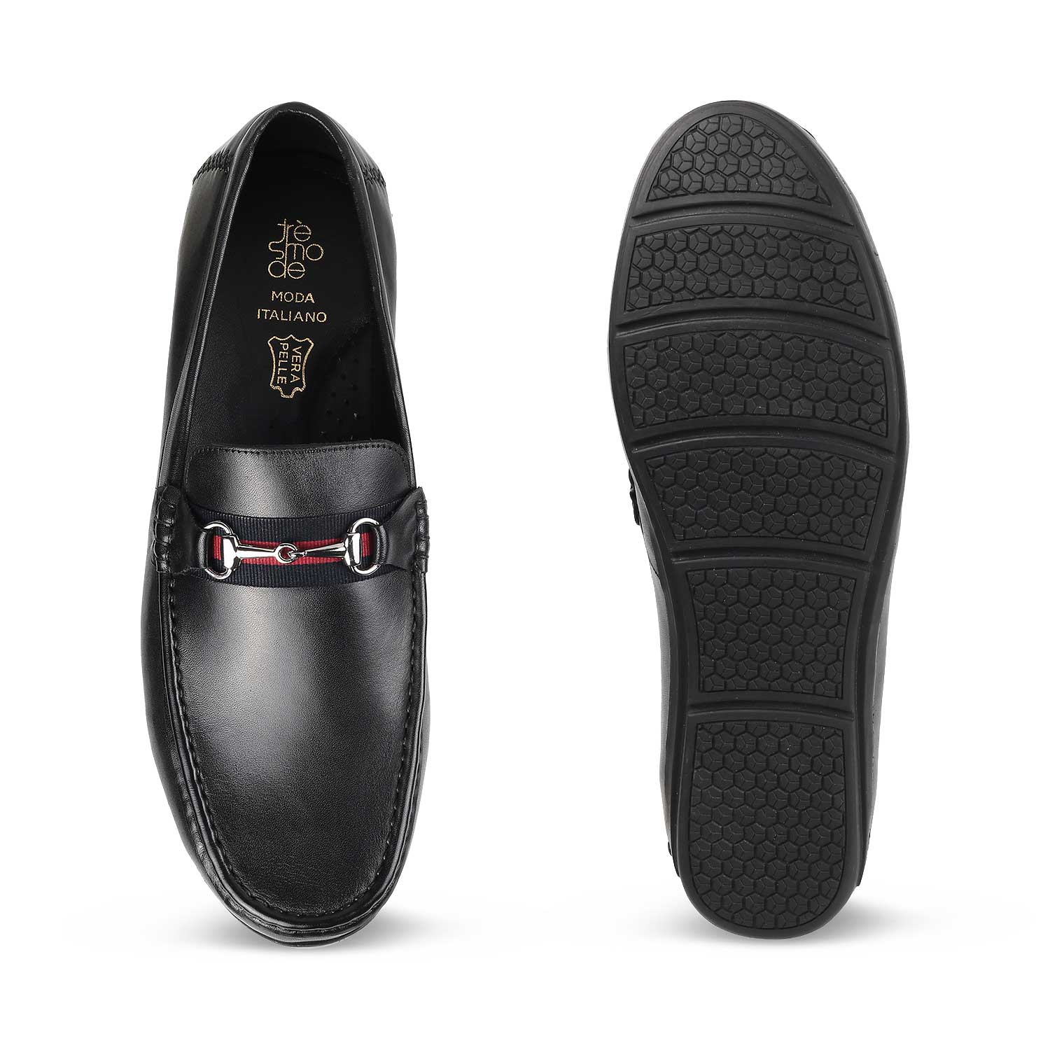Crada Black Men's Leather Loafers Online at Tresmode.com