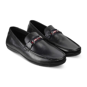 Crada Black Men's Leather Loafers Online at Tresmode.com