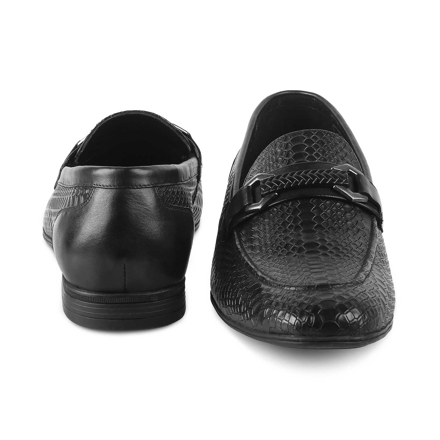 Cytom Black Men's Leather Loafers Online at Tresmode.com