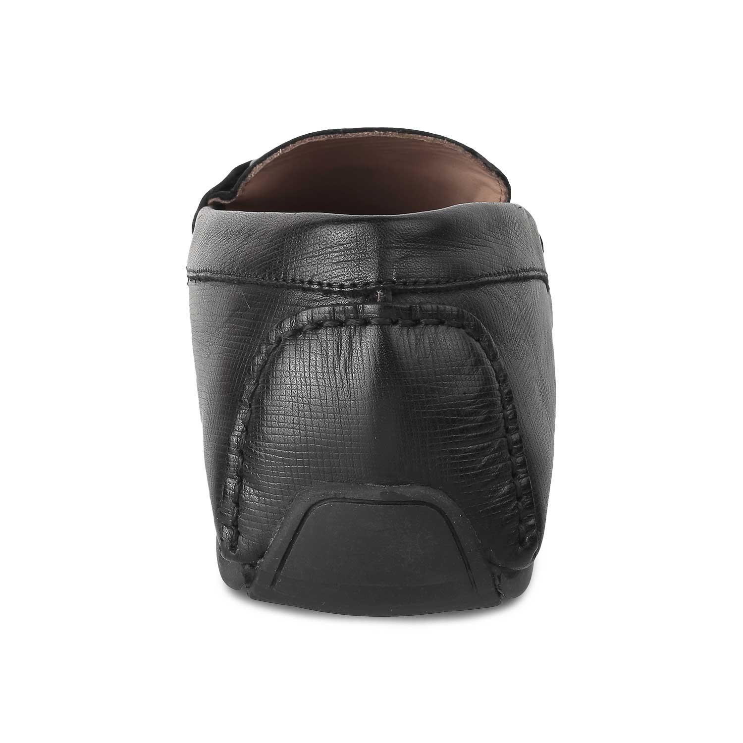 Namshi Black Leather Driving Loafers for Men Online at Tresmode