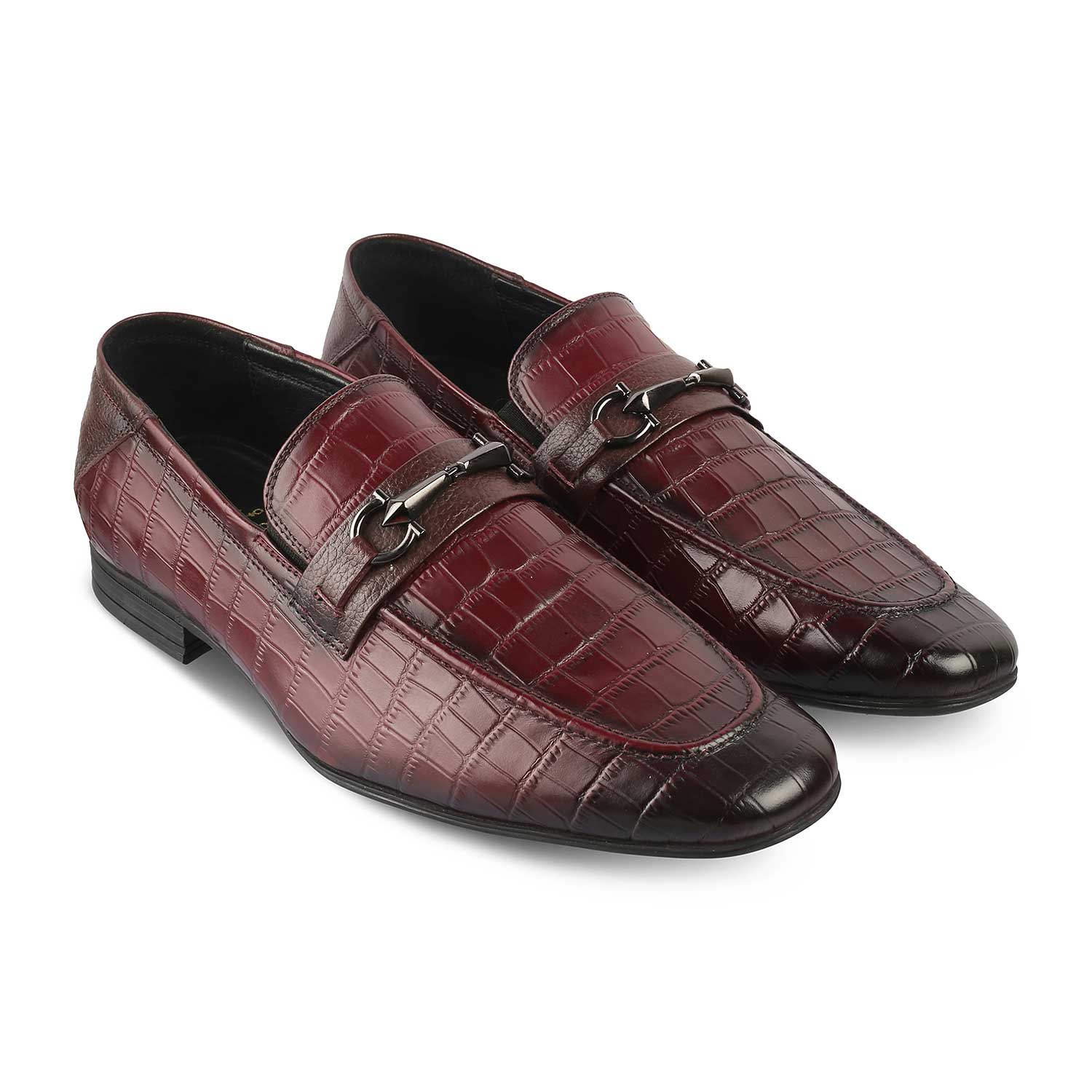 The Reptile Wine Mens Leather Loafers Online at Tresmode.com