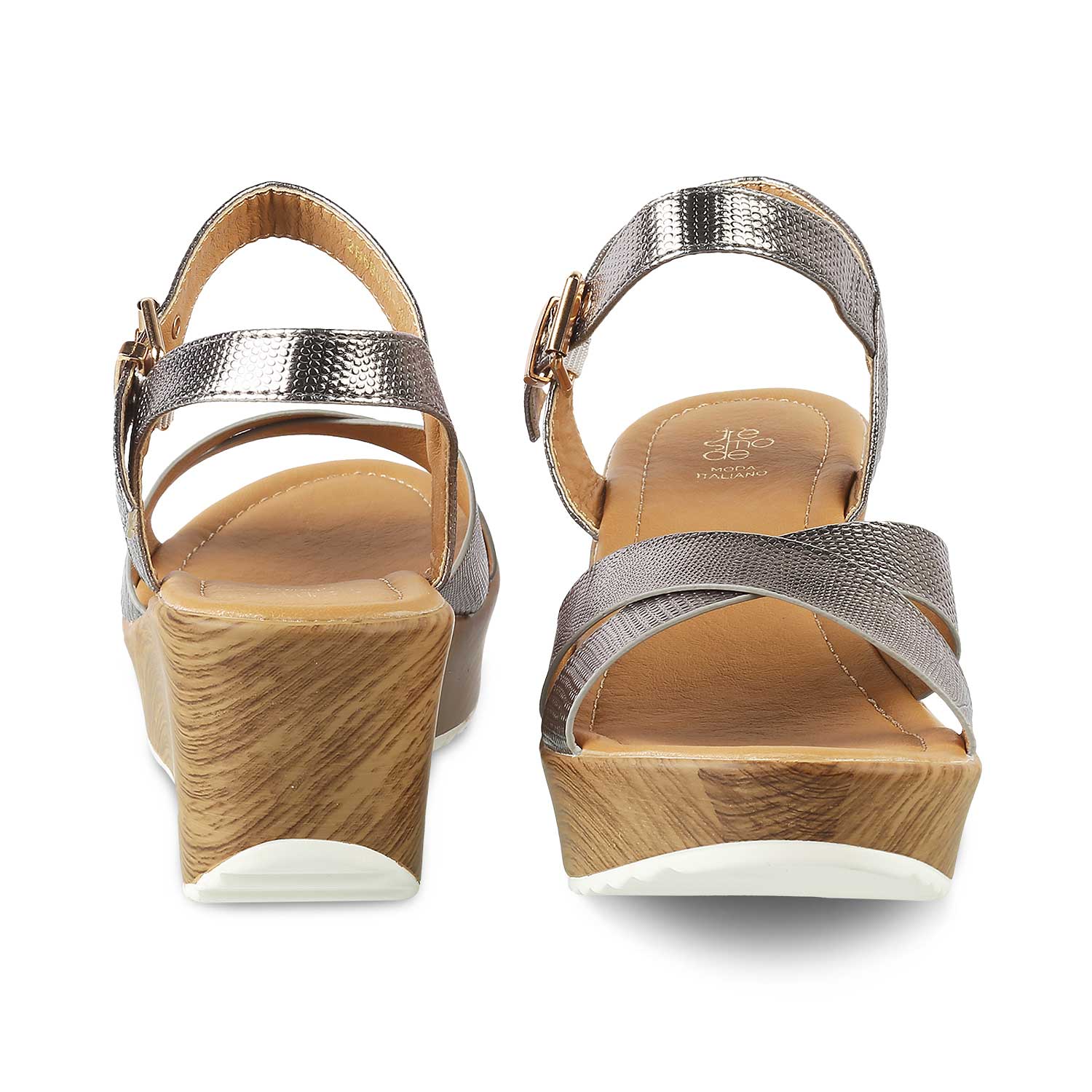 Hungary Pewter Women Wedge Sandals Online at Tresmode
