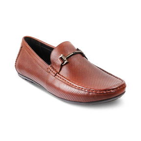 Osteel Tan Men's Leather Loafers Online at Tresmode.com