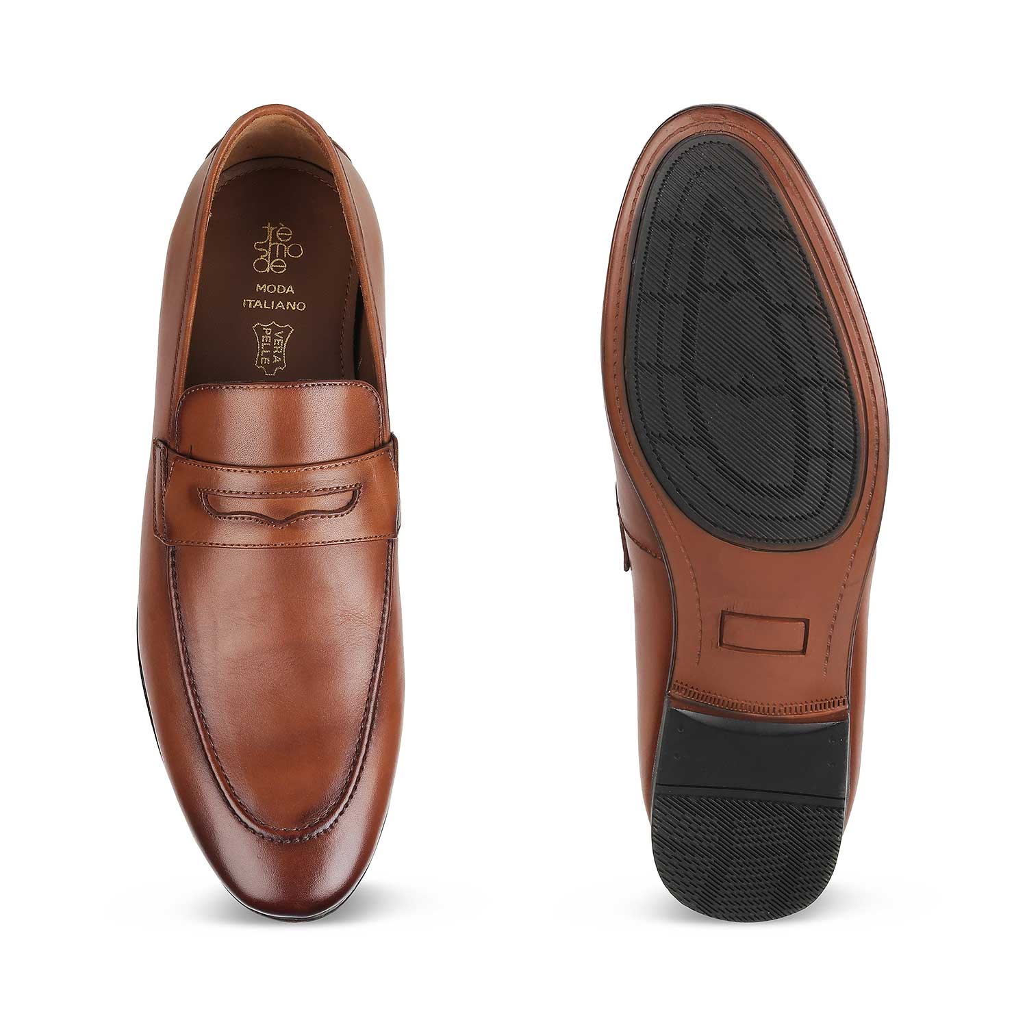 Tresmode-The Penloaf Tan Men's Leather Loafers-Tresmode