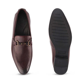 The Roshbuck Wine Leather Loafers for Men Online at Tresmode.com