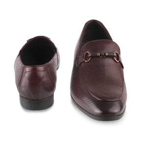 The Roshbuck Wine Leather Loafers for Men Online at Tresmode.com