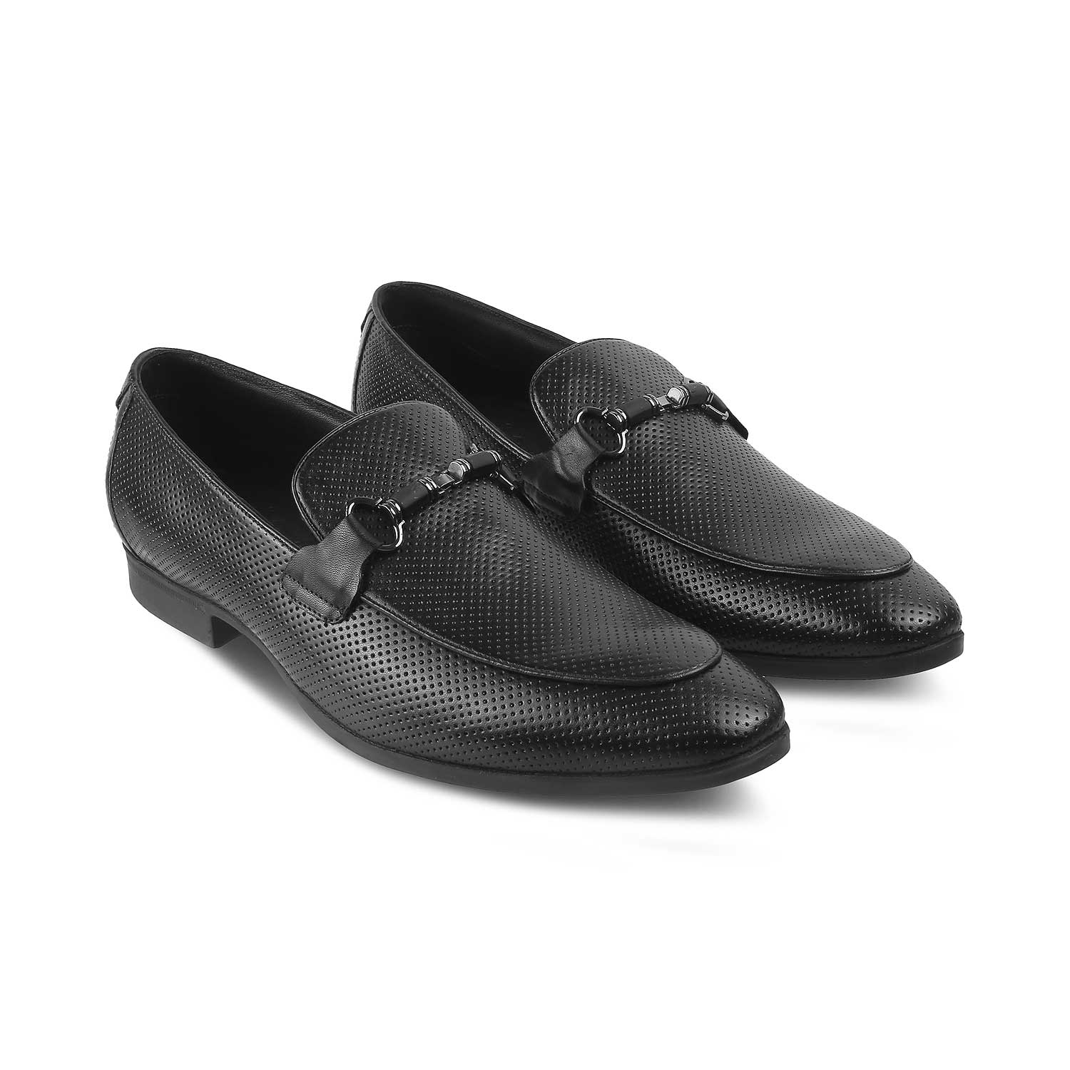 The Roshbuck Black Leather Loafers for Men Online at Tresmode.com