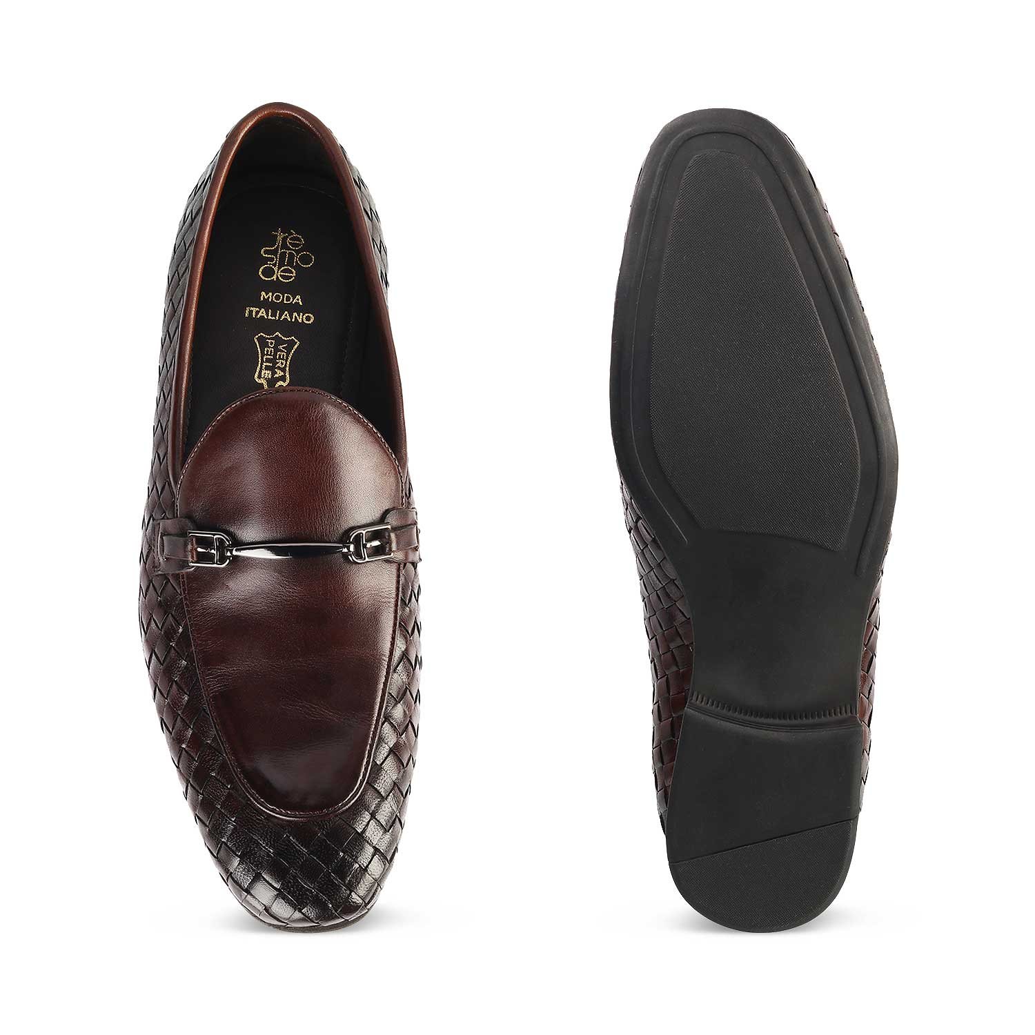 Someee Brown Men's Leather Loafers Online at Tresmode.com
