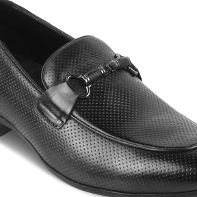 Acubuck Black Men's Leather Loafers Online at Tresmode.com