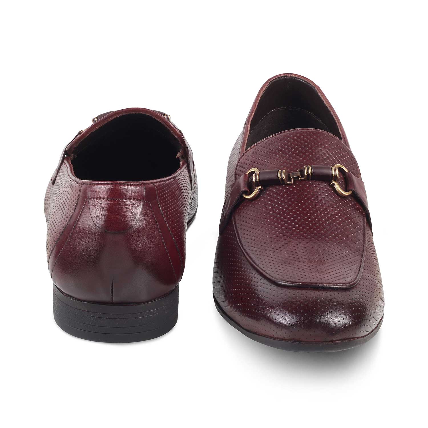 Acubuck Wine Men's Leather Loafers Online at Tresmode.com