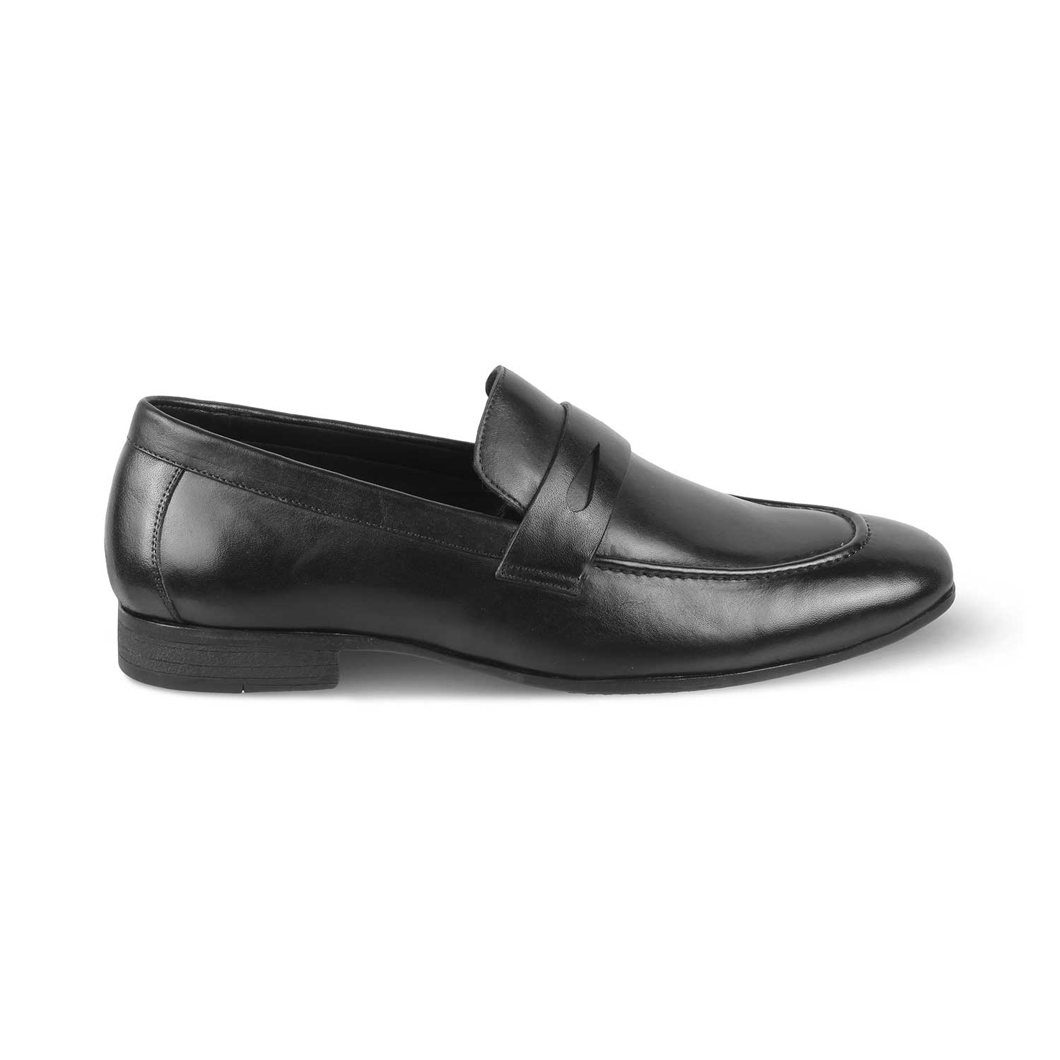 Apenny Black Men's Leather Penny Loafers Online at Tresmode.com