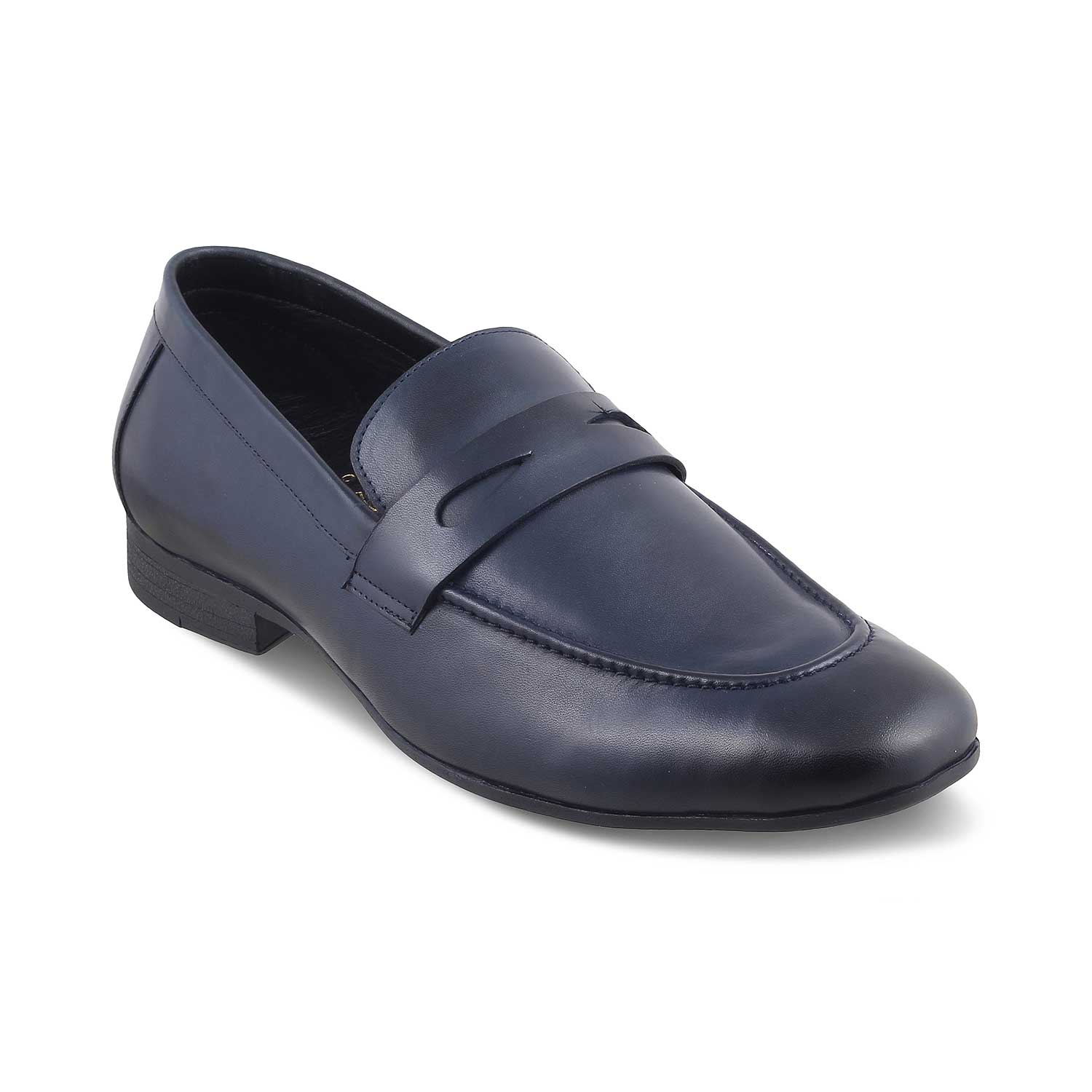 Apenny Blue Men's Leather Penny Loafers Online at Tresmode.com