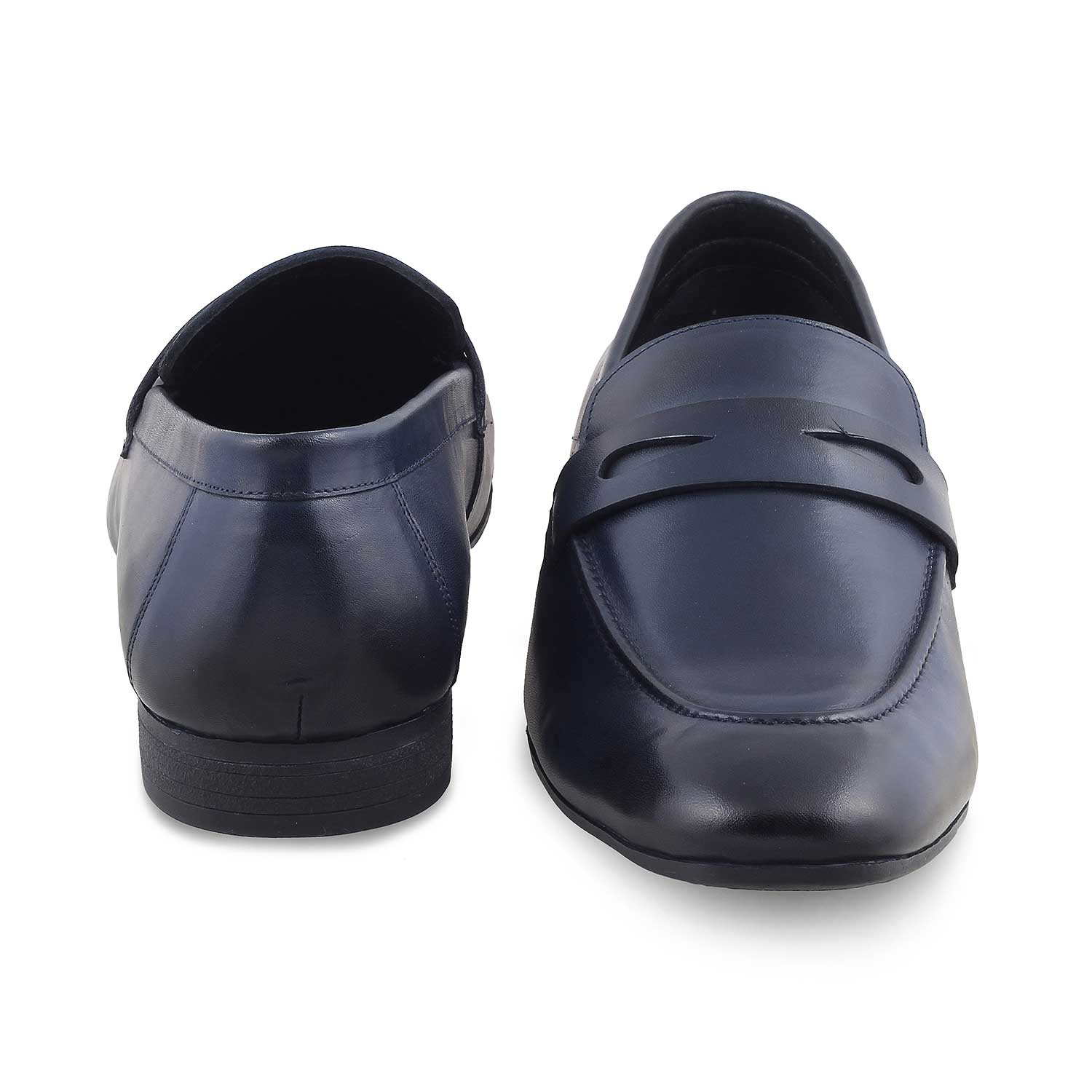 Apenny Blue Men's Leather Penny Loafers Online at Tresmode.com