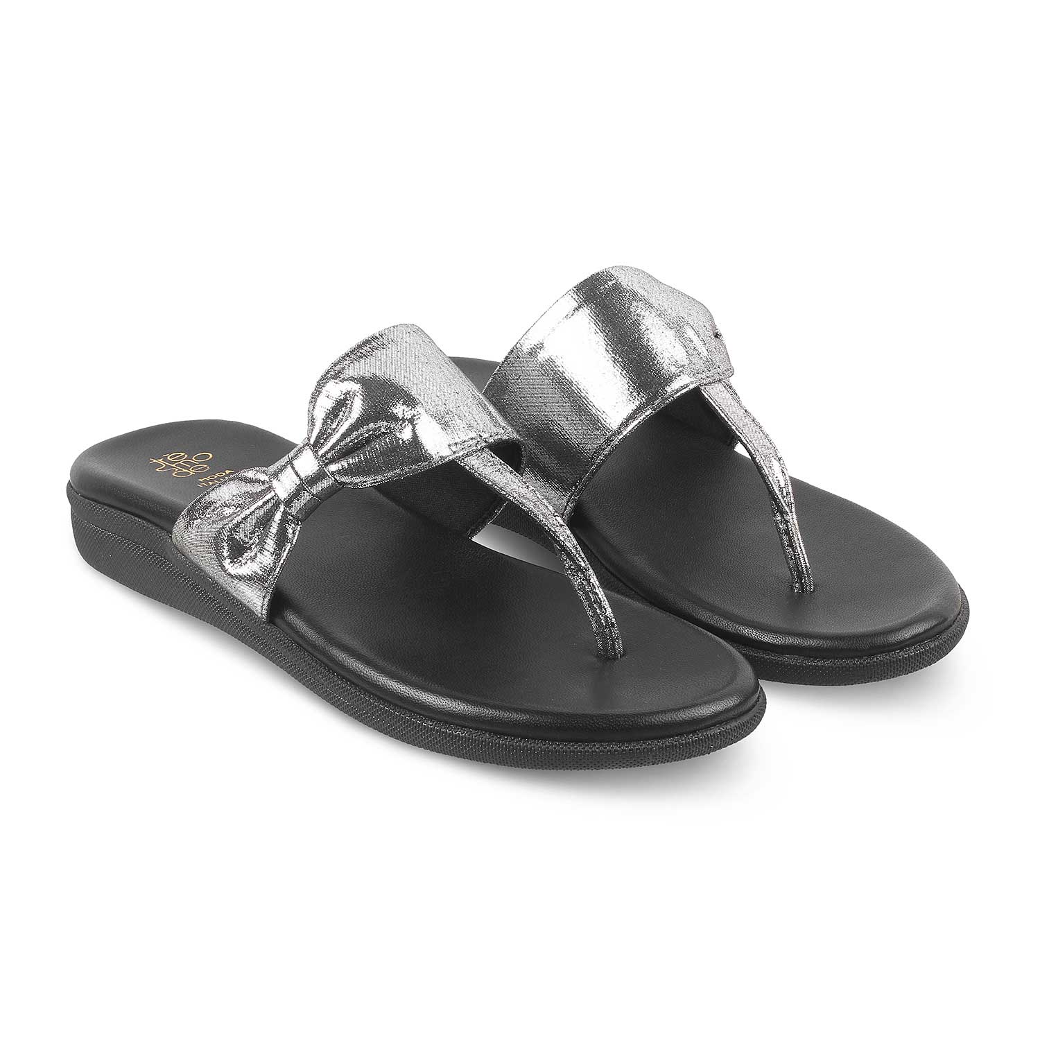 Tresmode-The Bow-2 Silver Women's Casual Flats Tresmode-Tresmode