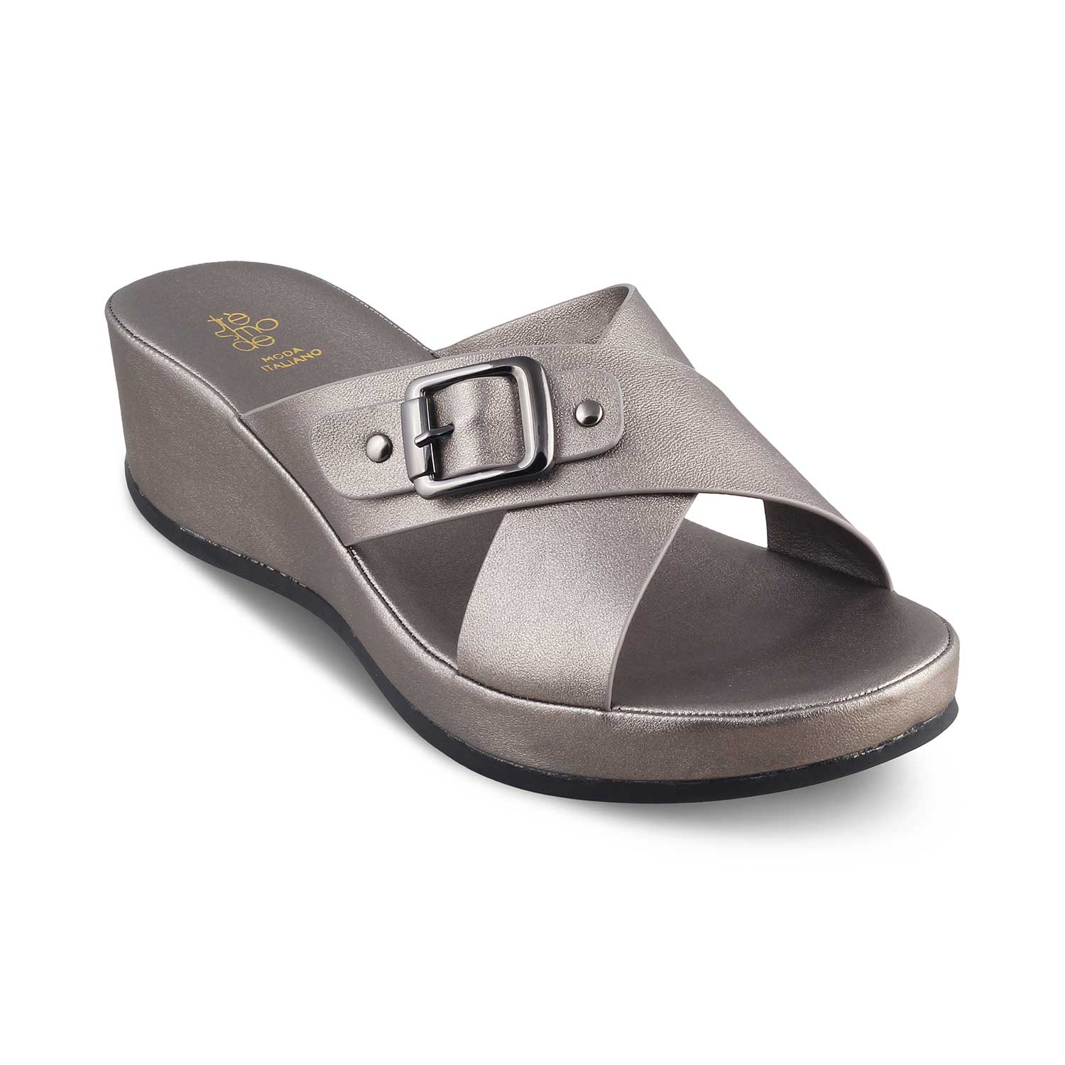 Tresmode-The Charlotte Pewter Women's Dress Wedge Sandals Tresmode-Tresmode