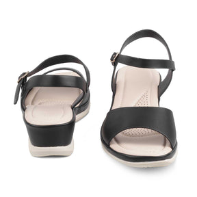 Cluj Black Women's Casual Wedges Online at Tresmode