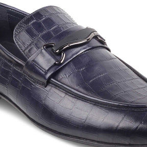 Eptile Blue Men's Leather Loafers Online at Tresmode.com