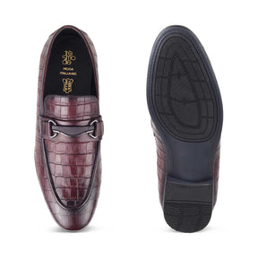 Eptile Wine Men's Leather Loafers Online at Tresmode.com