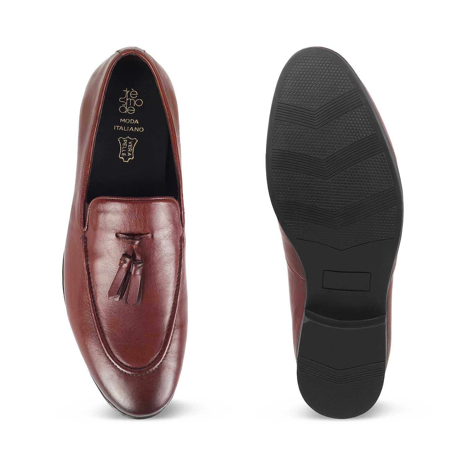 Tresmode-The Michan Tan Men's Leather Tassel Loafers Tresmode-Tresmode