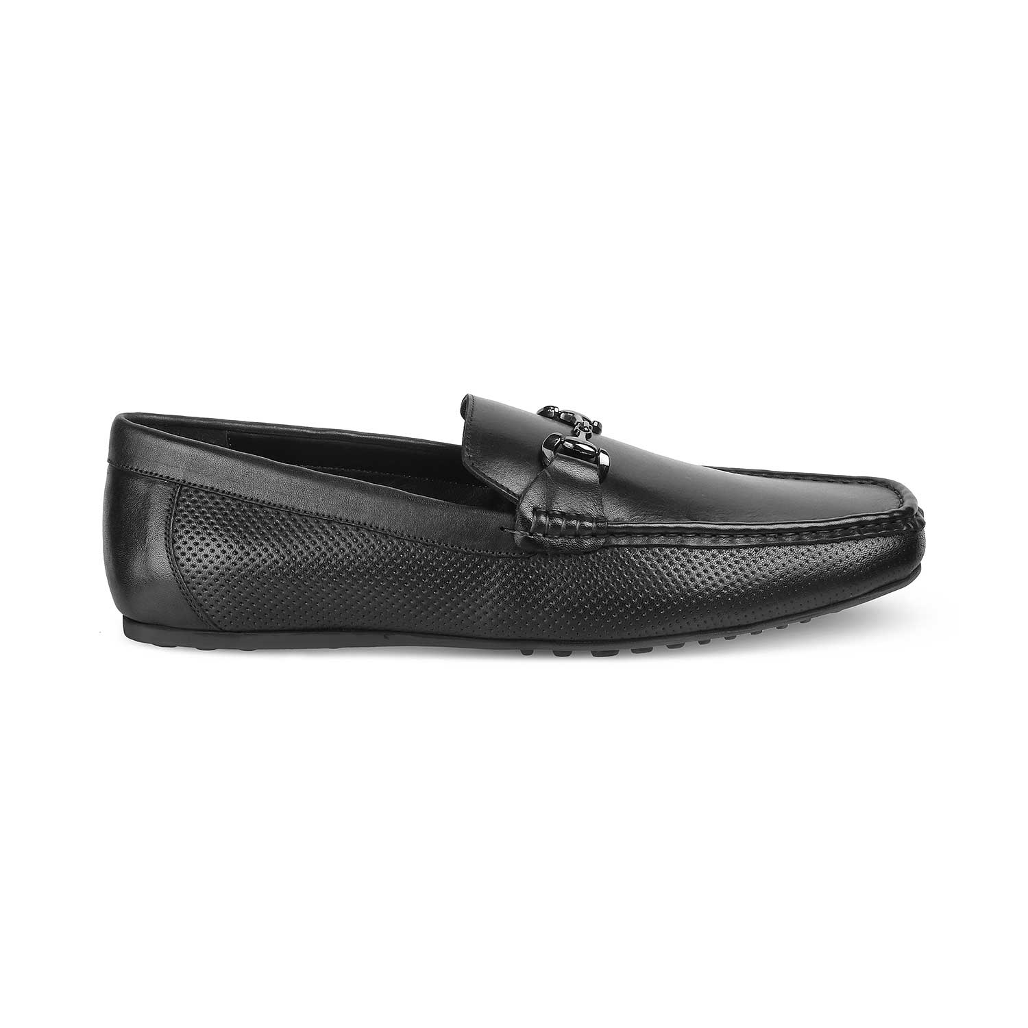 Tresmode-The Otter Black Men's Leather Driving Loafers Tresmode-Tresmode