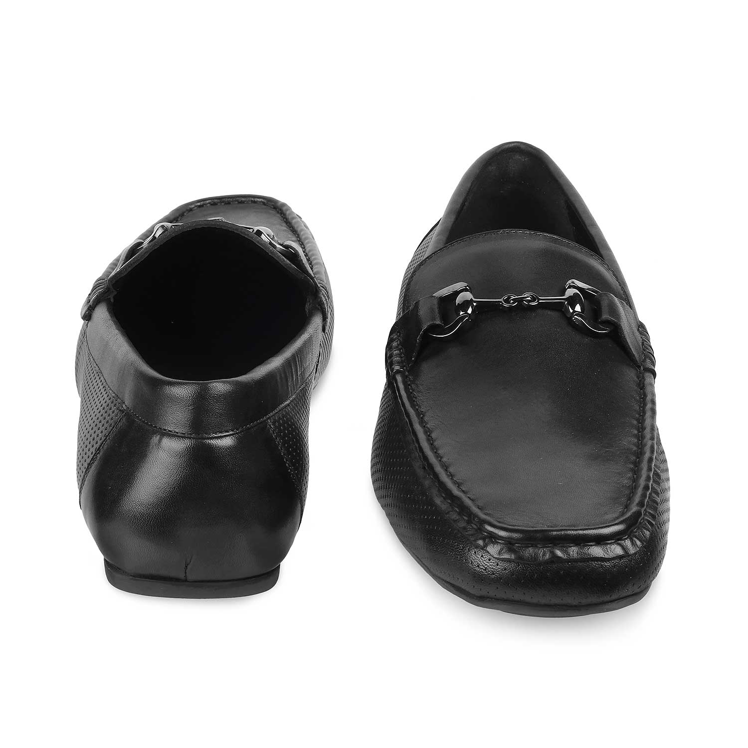 Tresmode-The Otter Black Men's Leather Driving Loafers Tresmode-Tresmode