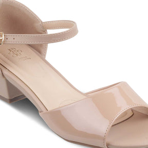 Sinaia Tan Women's Dress Block Heel Sandals Online at Tresmode
