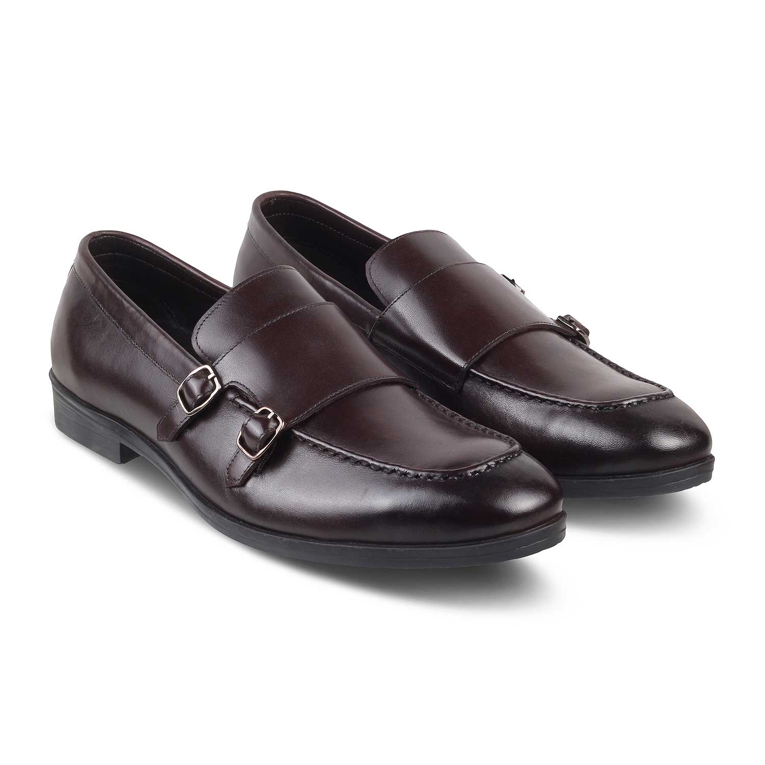 Bond Brown Men's Double Monk Shoes Online at Tresmode.com