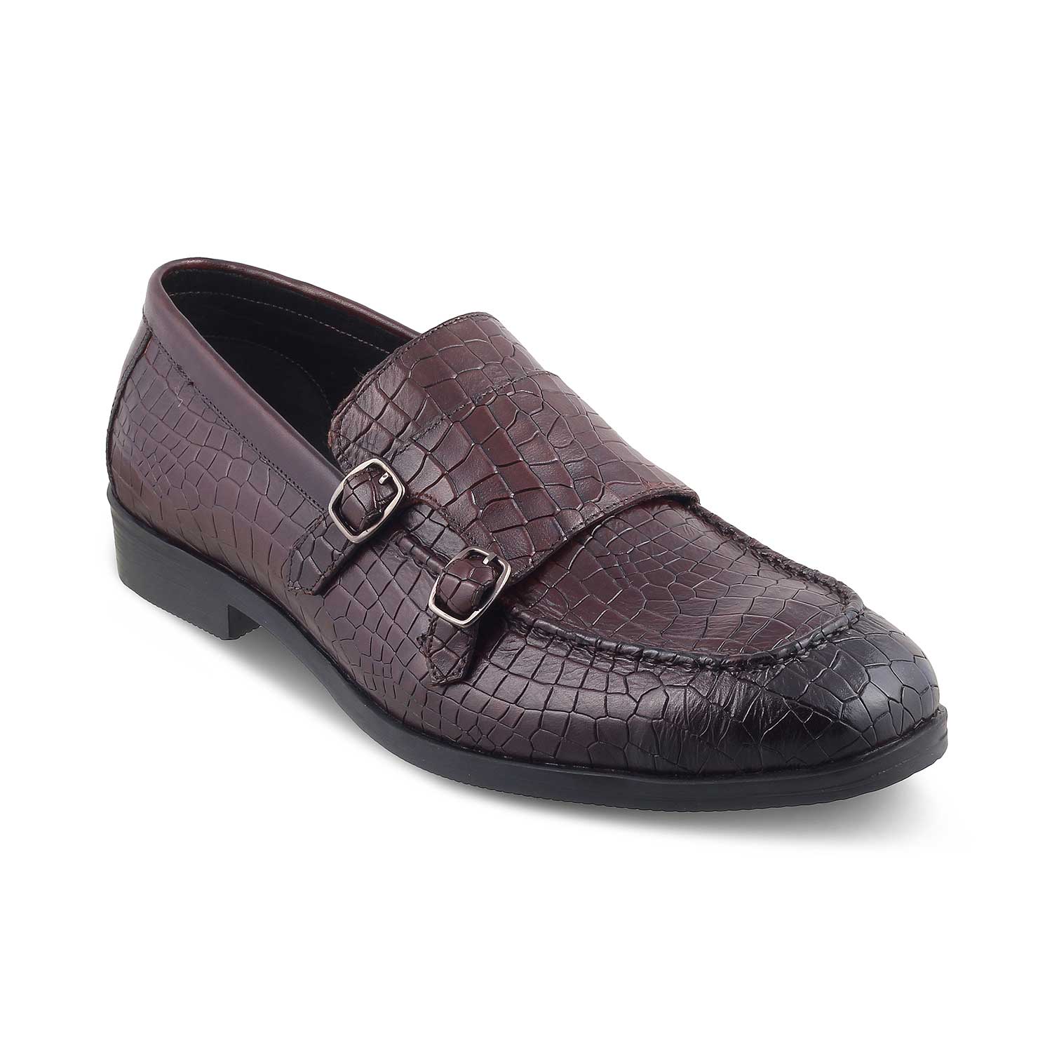 Cliz Brown Men's Double Monk Shoes Online at Tresmode.com