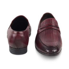 Rosnake Wine Men's Leather Loafers Online at Tresmode.com
