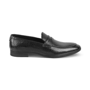 Rosnake Black Men's Leather Loafers Online at Tresmode.com