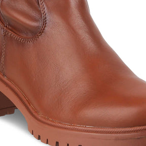 Tresmode-The Selfoss Tan Women's Knee-length Boots Tresmode-Tresmode