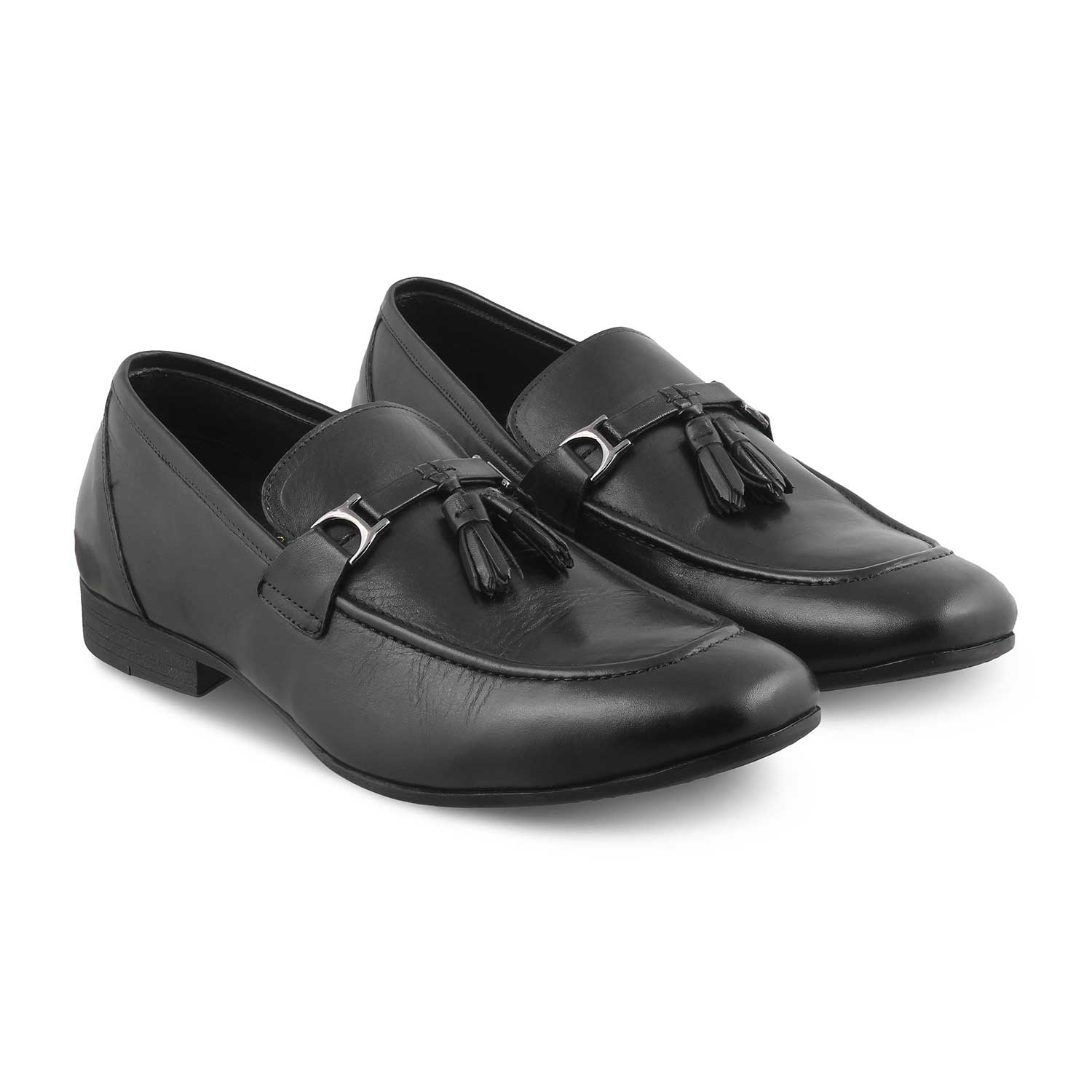 Tussle Black Men's Leather Tassel Loafers Online at Tresmode.com