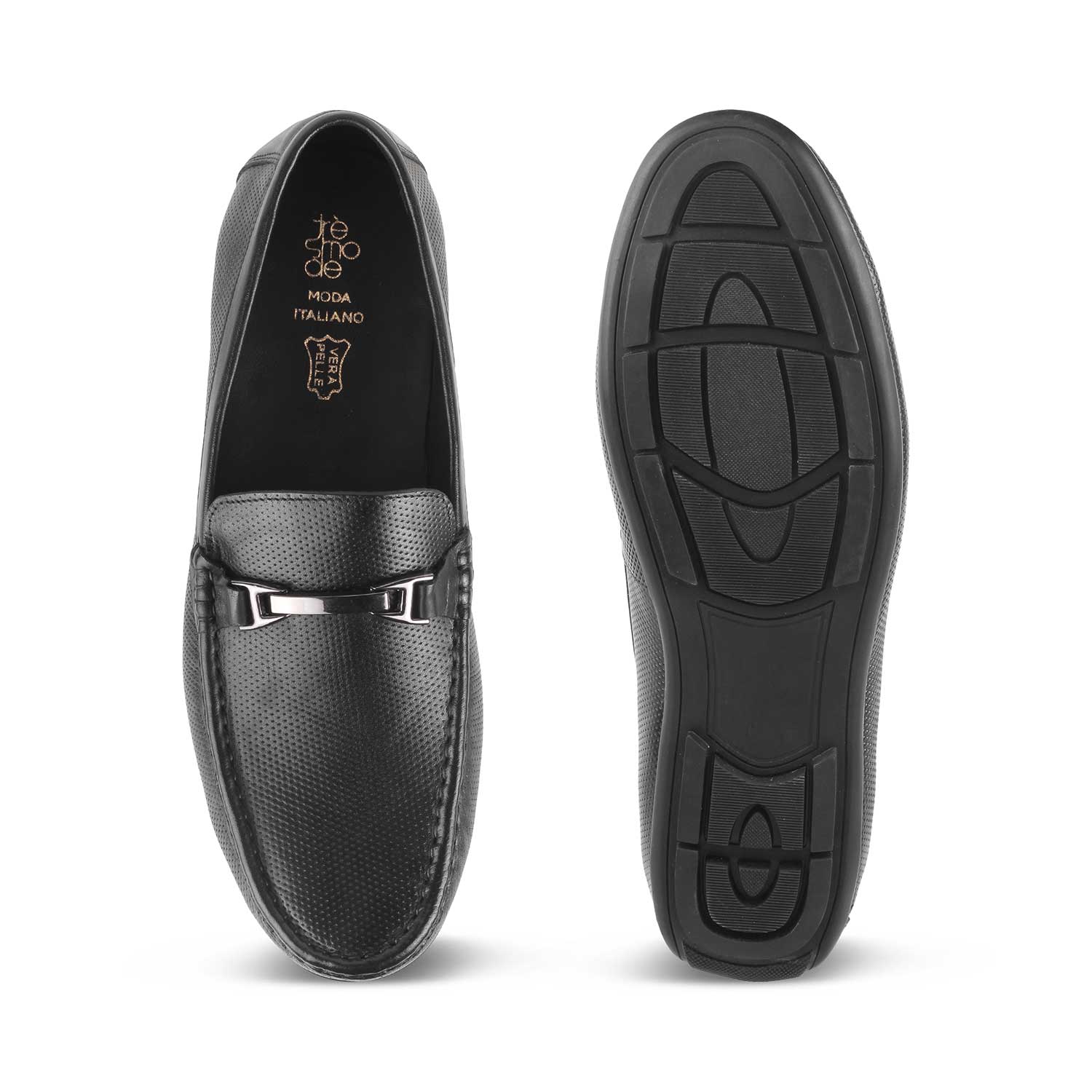 Tresmode-The Abianca Black Men's Leather Driving Loafers Tresmode-Tresmode