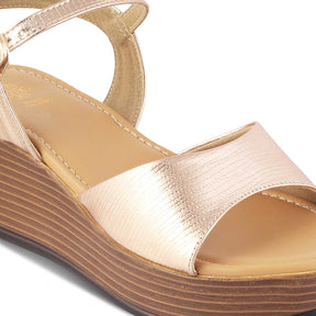 Tresmode-The Cannes Champagne Women's Dress Wedge Sandals Tresmode-Tresmode