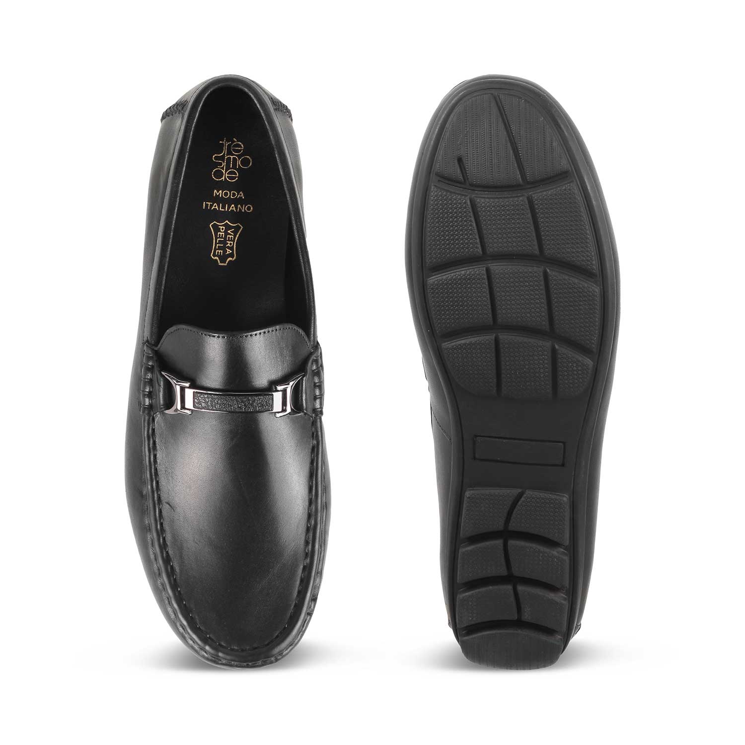 Tresmode-The Cegold Black Men's Leather Driving Loafers Tresmode-Tresmode