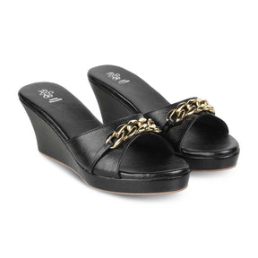 Tresmode-The Chain New  Black Women's Dress Wedge Sandals Tresmode-Tresmode