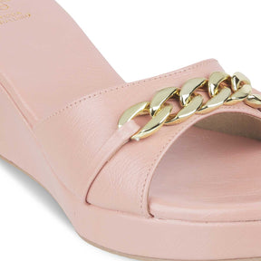 Tresmode-The Chain New  Pink Women's Dress Wedge Sandals Tresmode-Tresmode